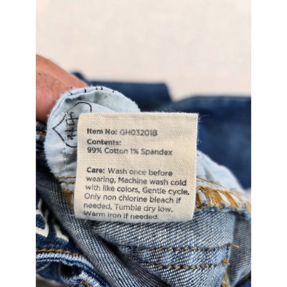 Good Hart Matilda Jane Crop Wide Leg Jeans Size 0 Denim Blue Button Fly - Picture 7 of 7